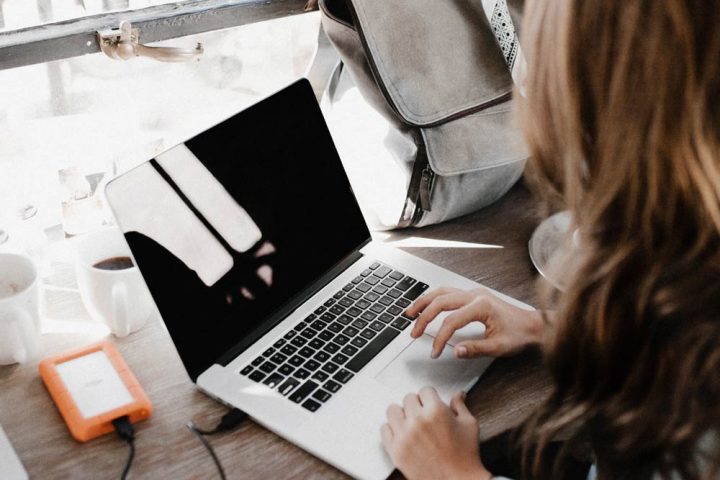 Woman using computer